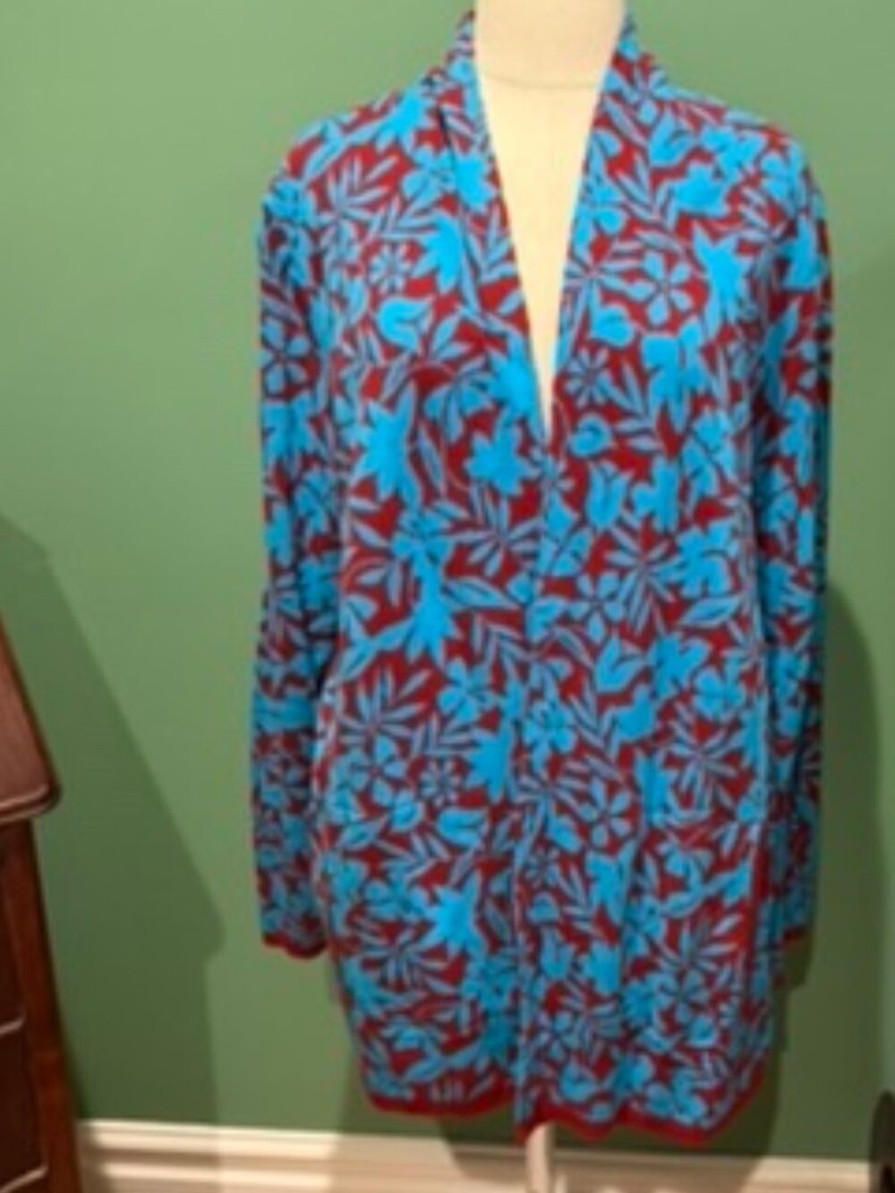 NWOT Lands' End Colorful Open Cardigan Sz L
